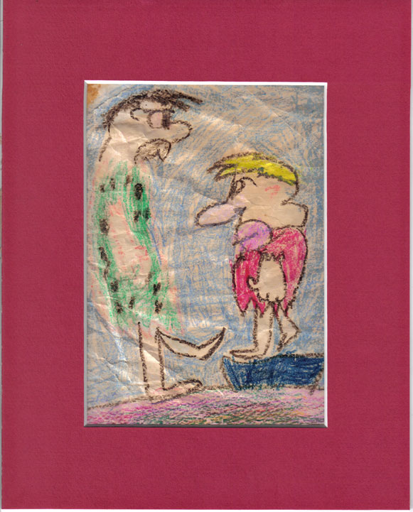 Fred & Barney, as rendered by Brent at age 5!
