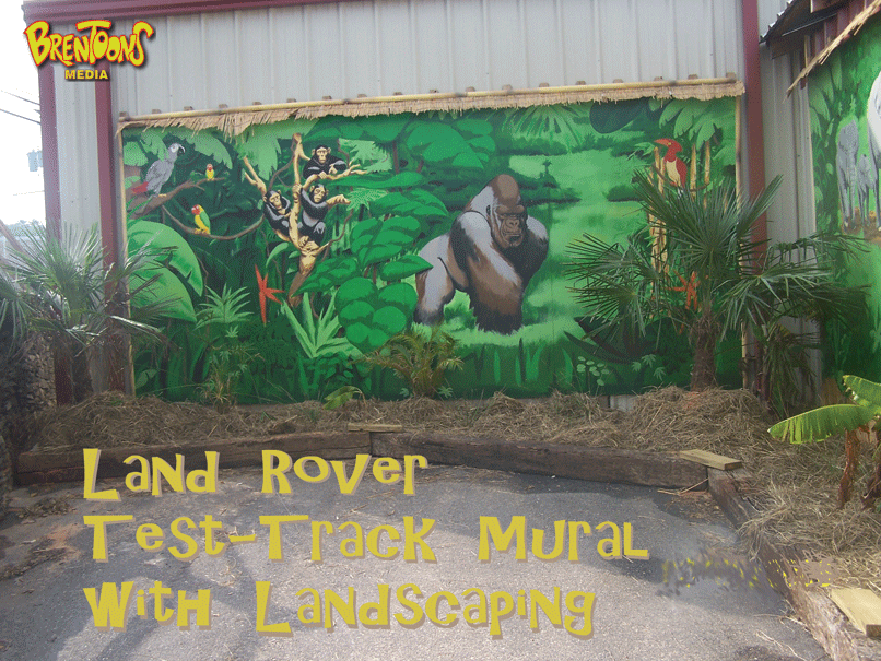 Land-Rover of Mobile Test-Track Mural-- With Landscaping!