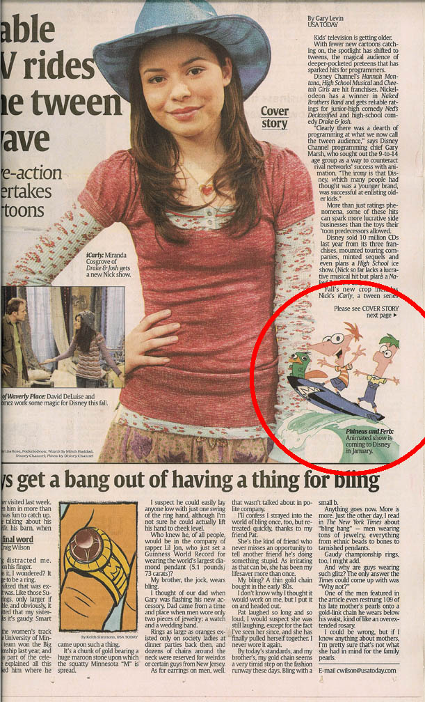 Phineas & Ferb in USAToday