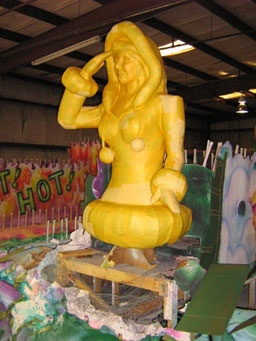 Side-view of Eskimo girl sculpture