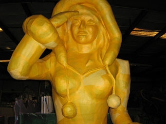 Close-up of Eskimo girl sculpture