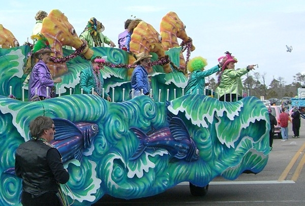 Sirens float rolling in Orang Beach